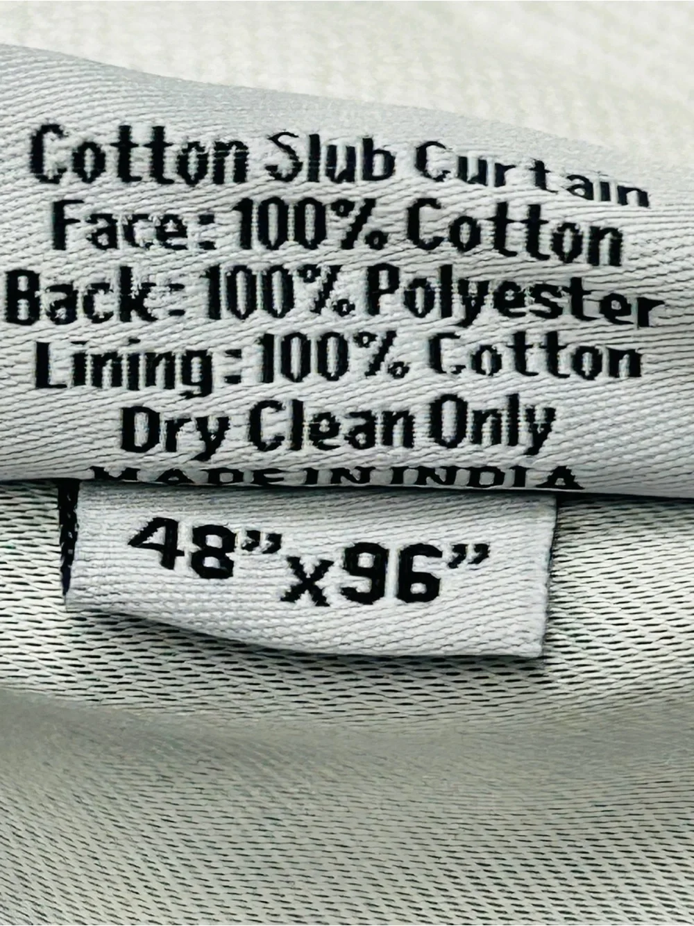QUINCE Set Of 2 48x96 Cotton Slub Room Darkening Curtains White 0707